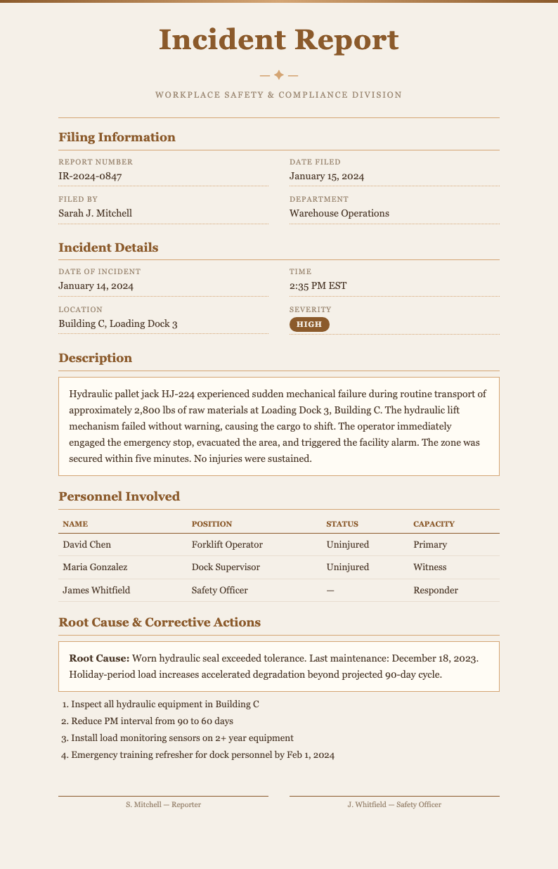 Earth tone natural incident report